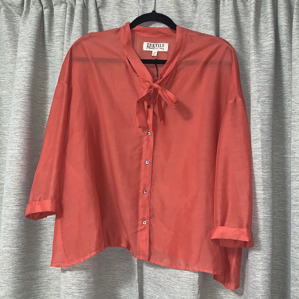 TEXTILE Elizabeth and James button down necktie three-quarter length boxy